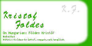 kristof foldes business card